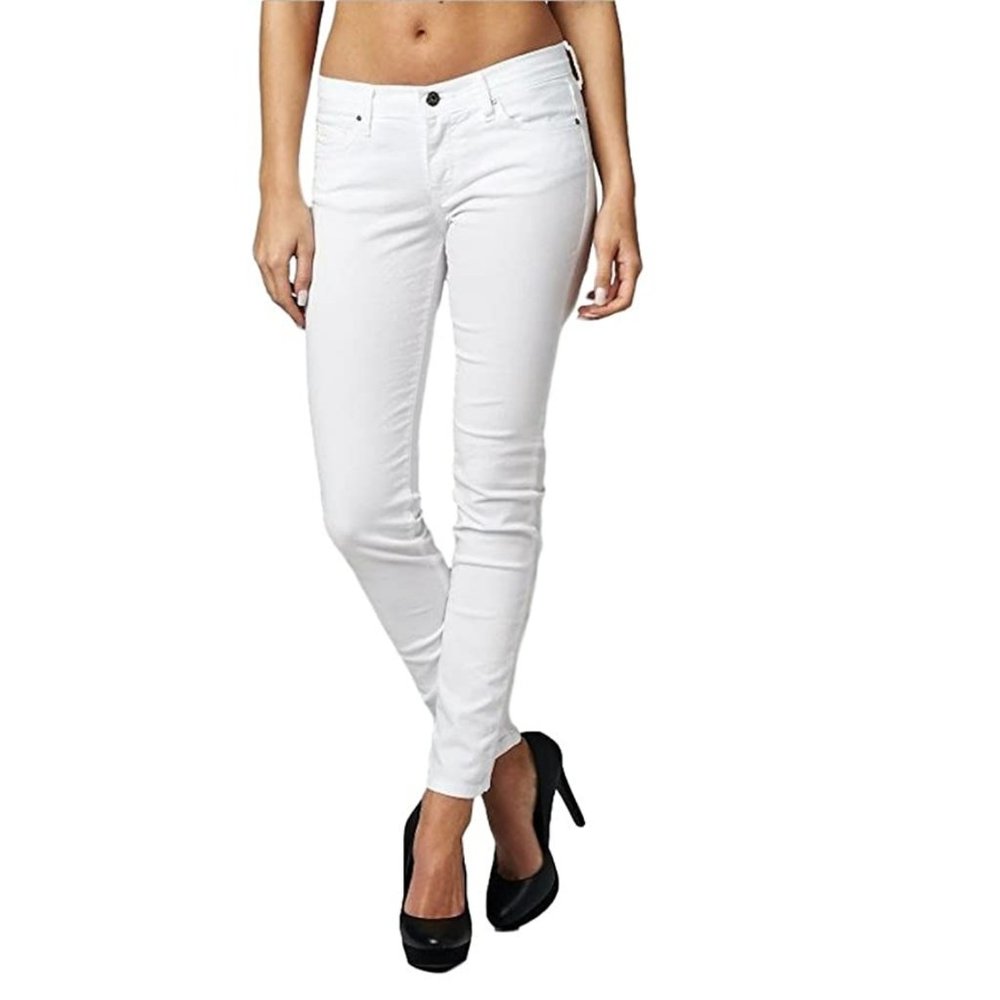 Angry Rabbit Low Rise White Ankle Skinny Jeans
